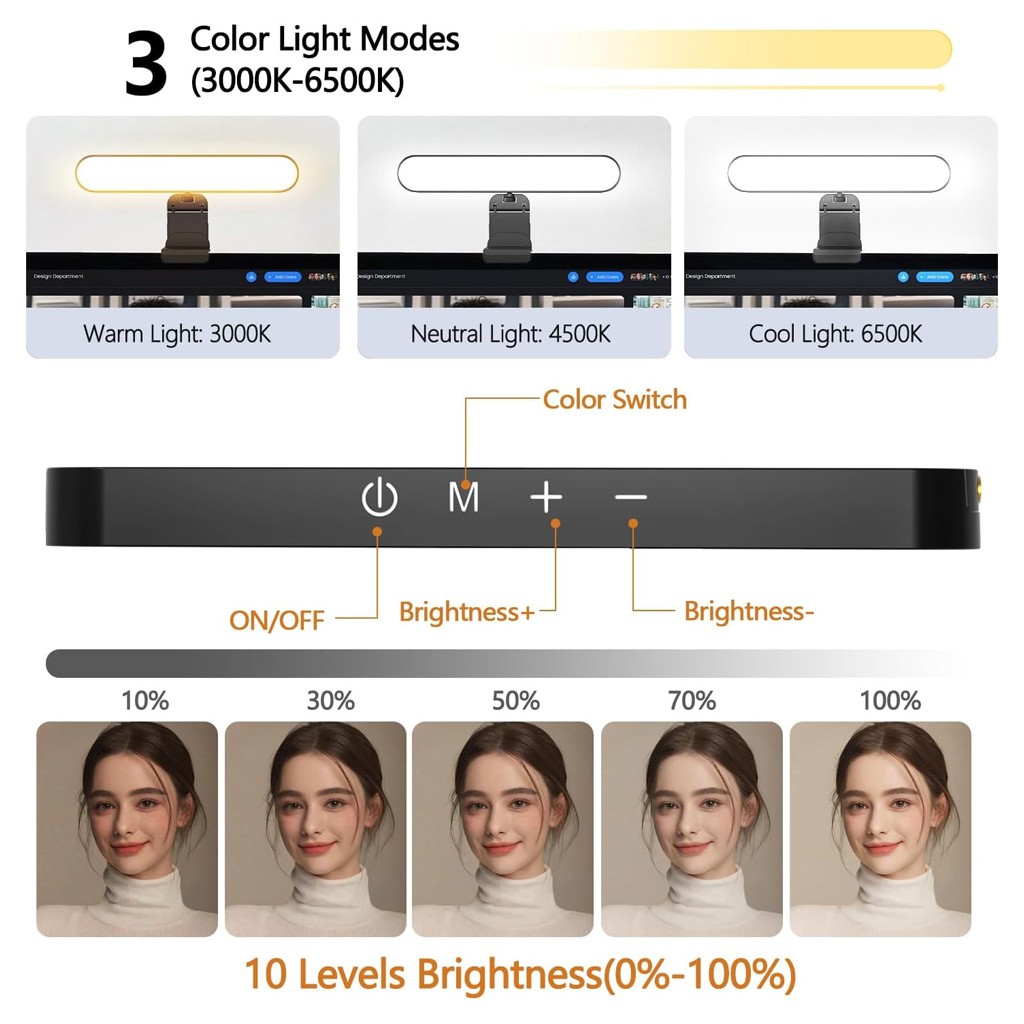 Touch Dimmable LED Screen Lamp - Desk Setup Videos ulasan dan harga