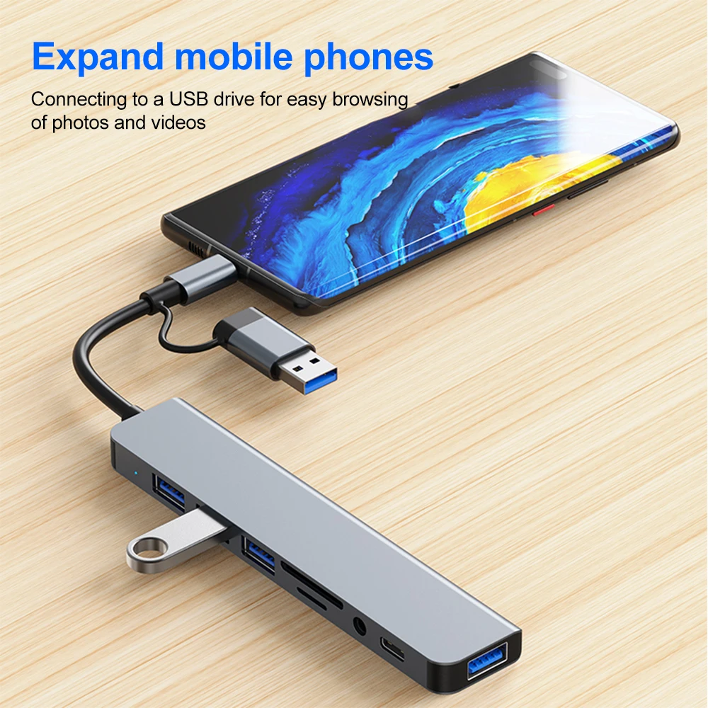 5Gbps USB 3.0 HUB USB C HUB US - Desk Setup Usb Hub ulasan dan harga