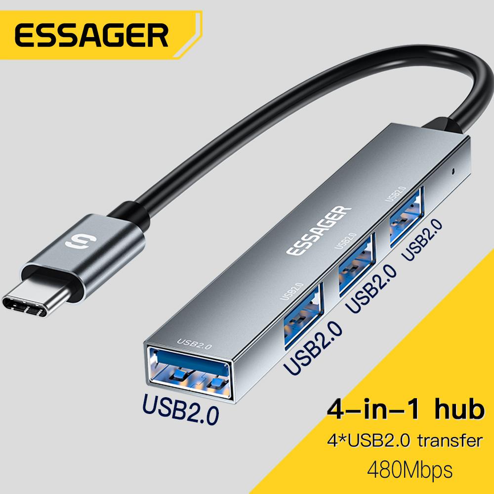 Essager 4 in 1 USB C Cable Hub - Desk Setup Usb Hub ulasan dan harga