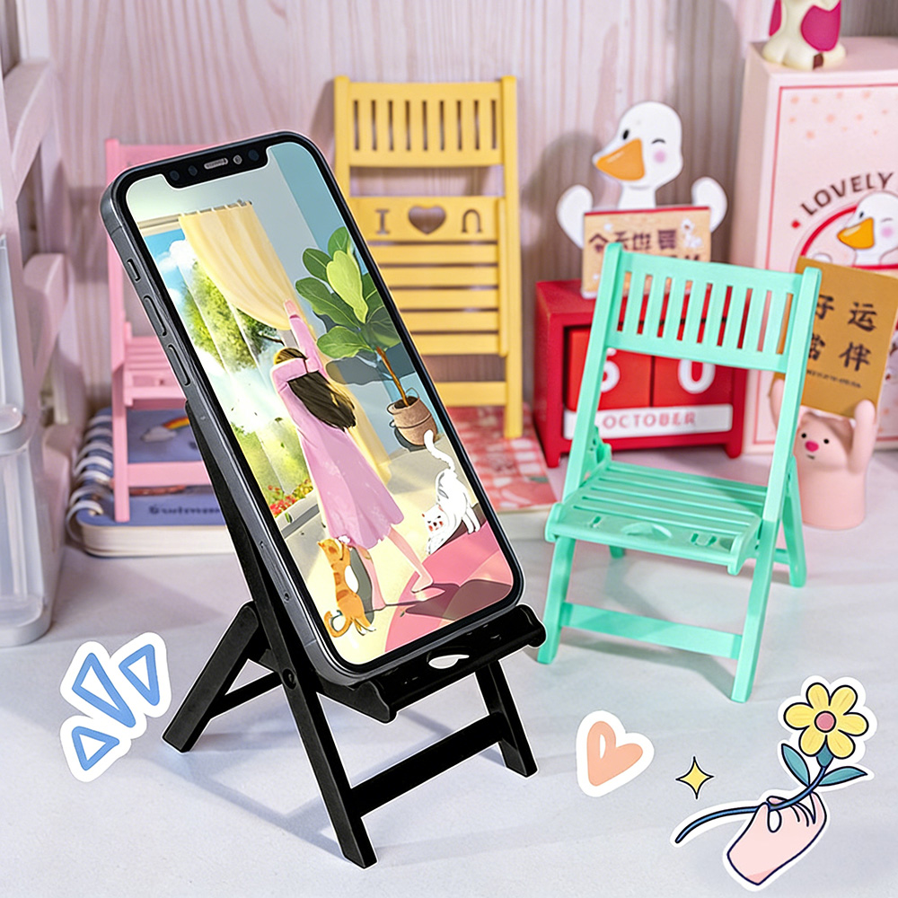 Mini Folding Chair Phone Stand - Desk Setup Videos ulasan dan harga