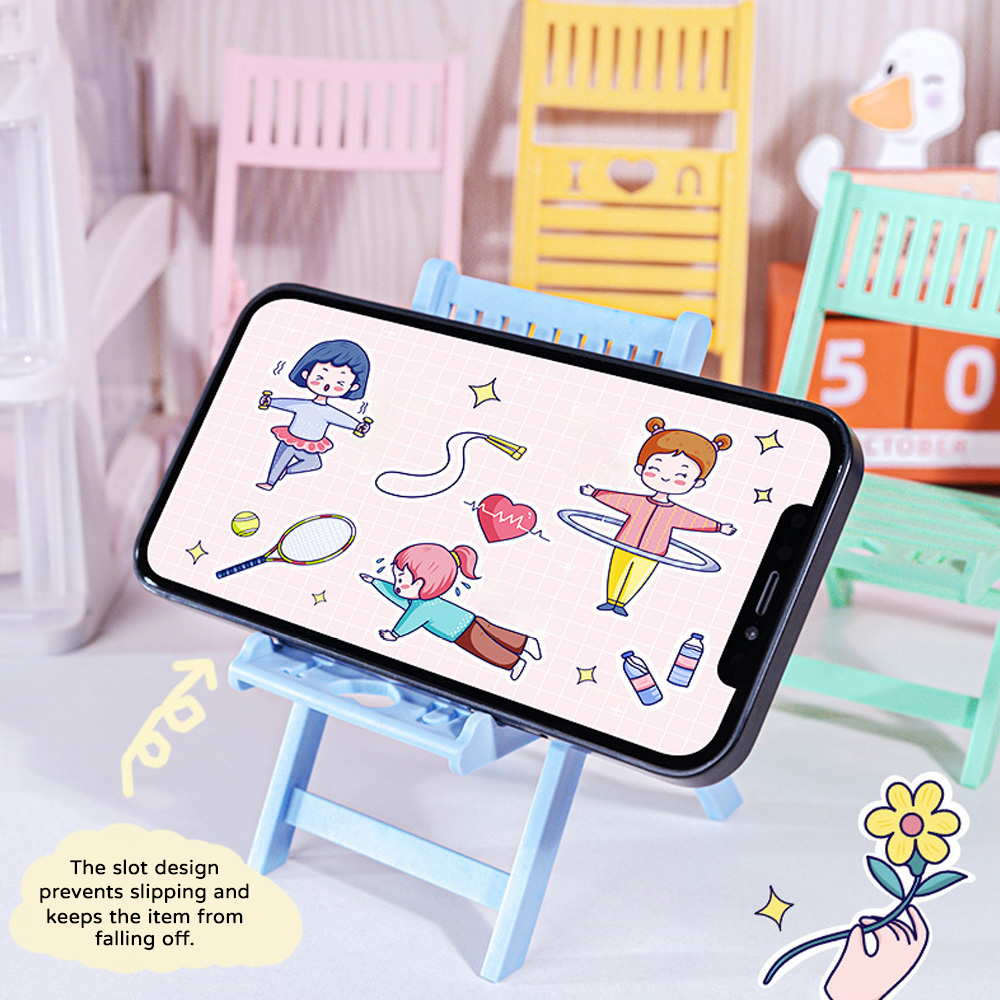 Mini Folding Chair Phone Stand - Desk Setup Videos ulasan dan harga