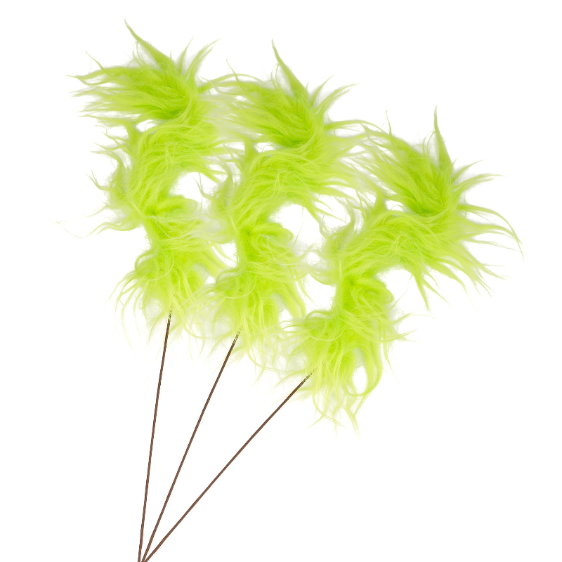 Fluffy Green Grinch Twig Picks - Desk Setup Green ulasan dan harga
