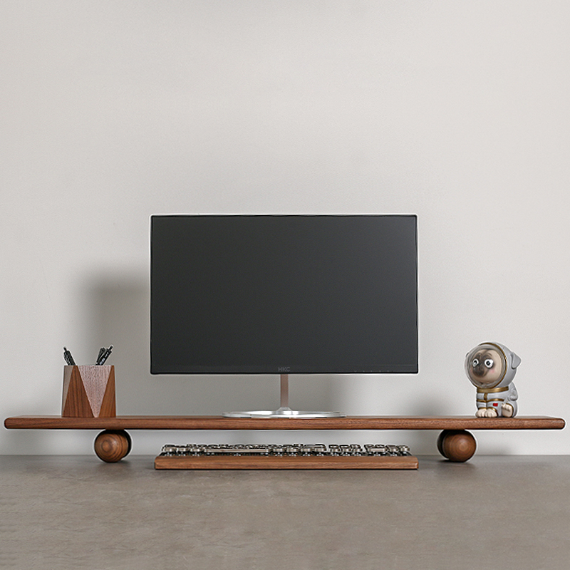 Natural Wood Desktop Riser Dua - Desk Setup Dual Monitor ulasan dan harga