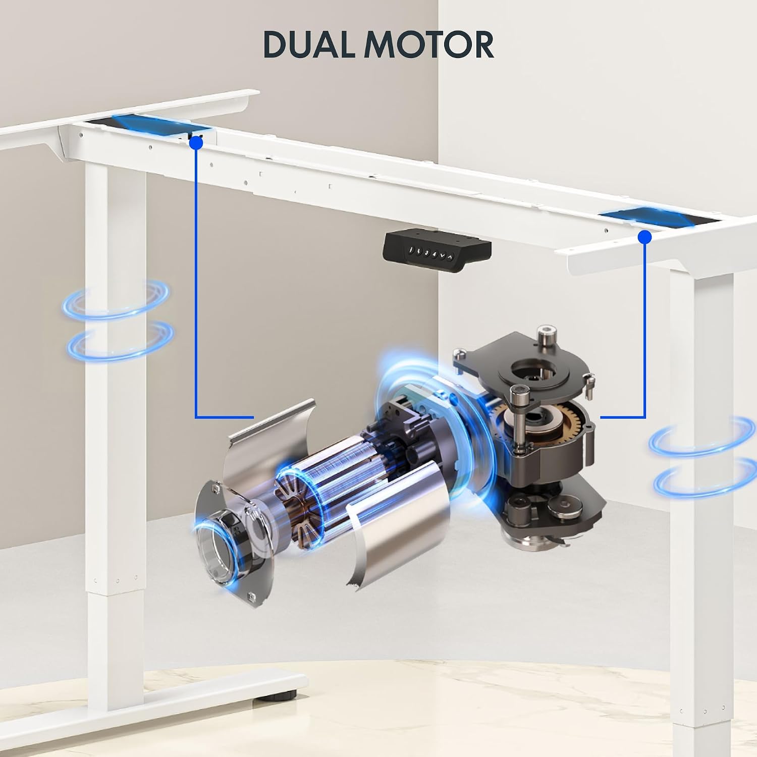 Large Dual Motor Electric Stan - Desk Setup Dual Monitor ulasan dan harga