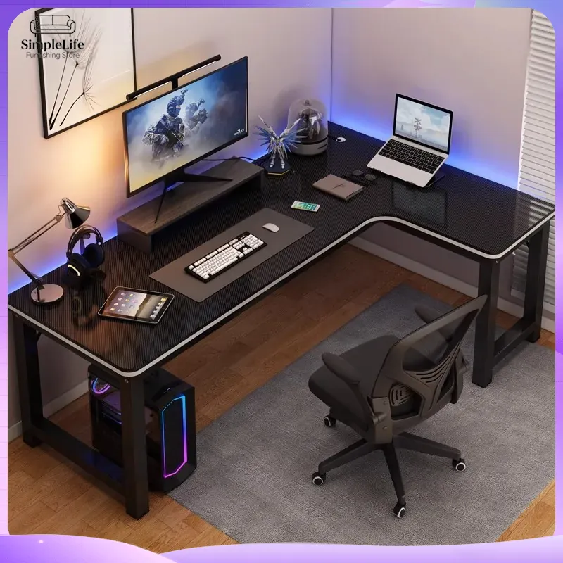 Corner Gaming Desk Computer De - Desk Setup Dual Monitor ulasan dan harga