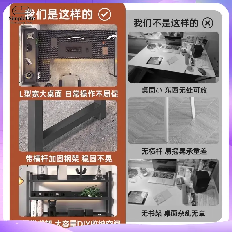 Corner Gaming Desk Computer De - Desk Setup Dual Monitor ulasan dan harga