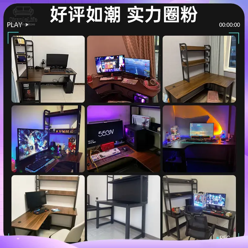 Corner Gaming Desk Computer De - Desk Setup Dual Monitor ulasan dan harga
