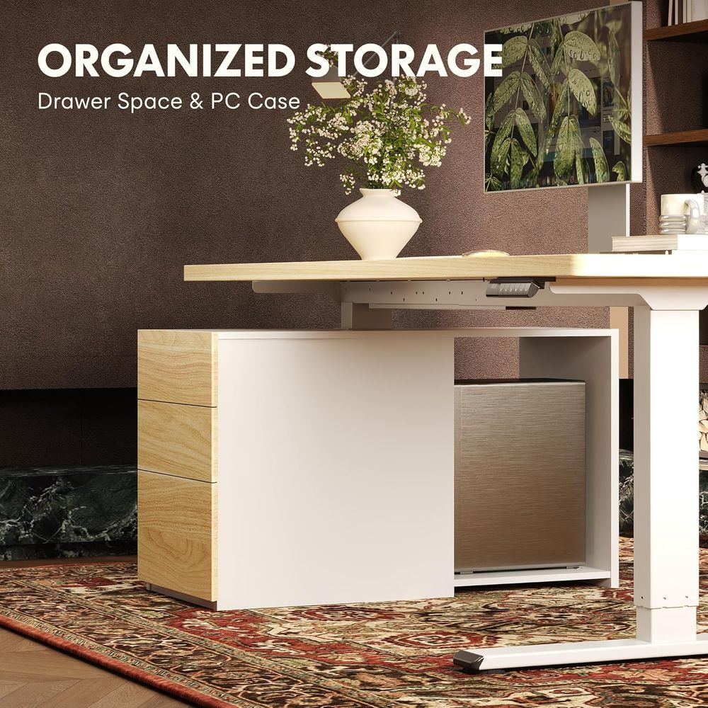 55 Large Dual Motor Standing D - Desk Setup Dual Monitor ulasan dan harga