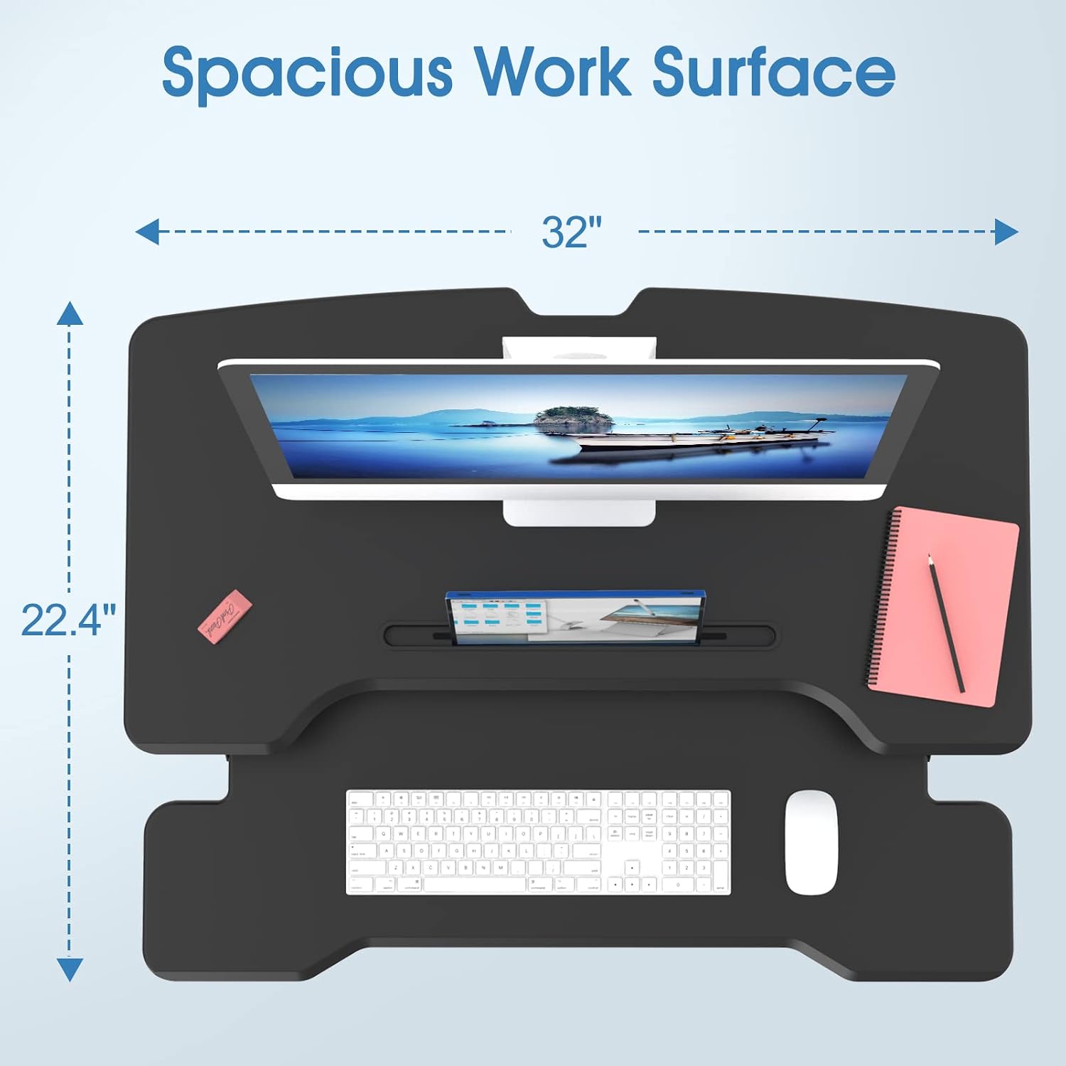 Standing Desk Converter, Heigh - Desk Setup Dual Monitor ulasan dan harga