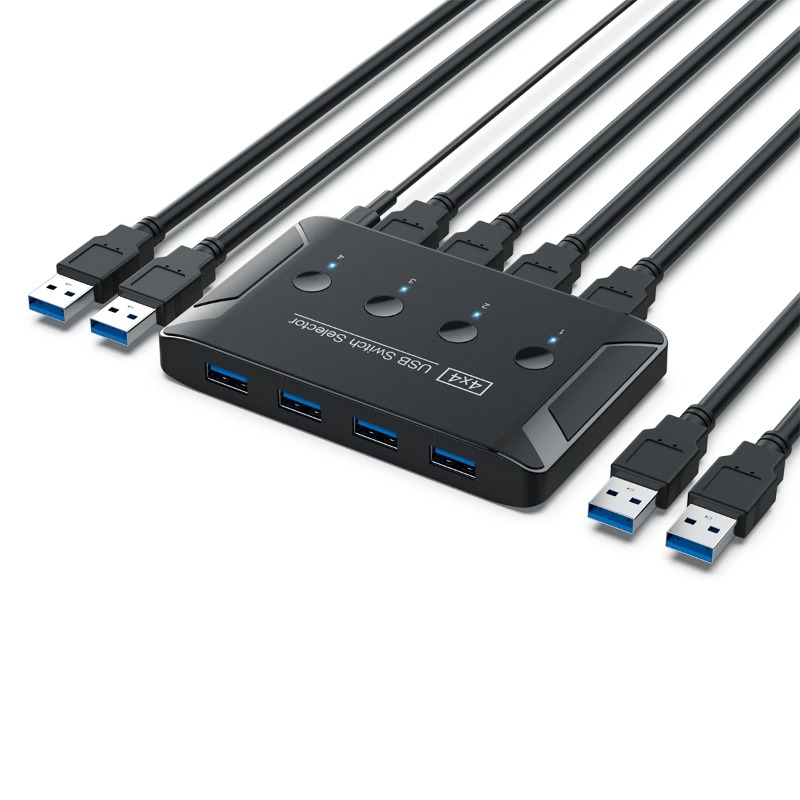4 In 4 Out KVM USB3.0 Switch S - Desk Setup Usb Hub ulasan dan harga