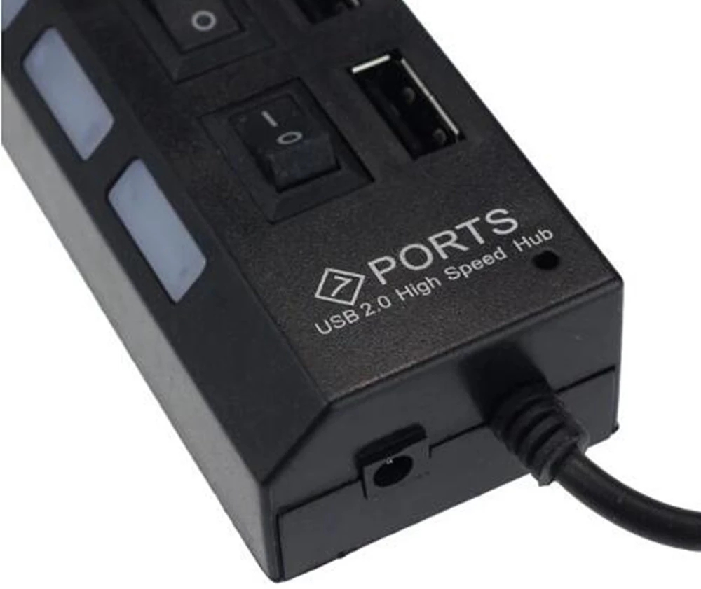 7 Port USB 2.0 Hub Splitter Fo - Desk Setup Hub ulasan dan harga