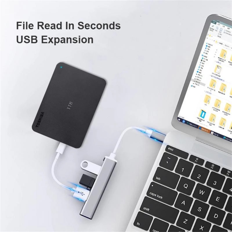 4-In-1 Type-C Extender Hub 4 P - Desk Setup Usb Hub ulasan dan harga