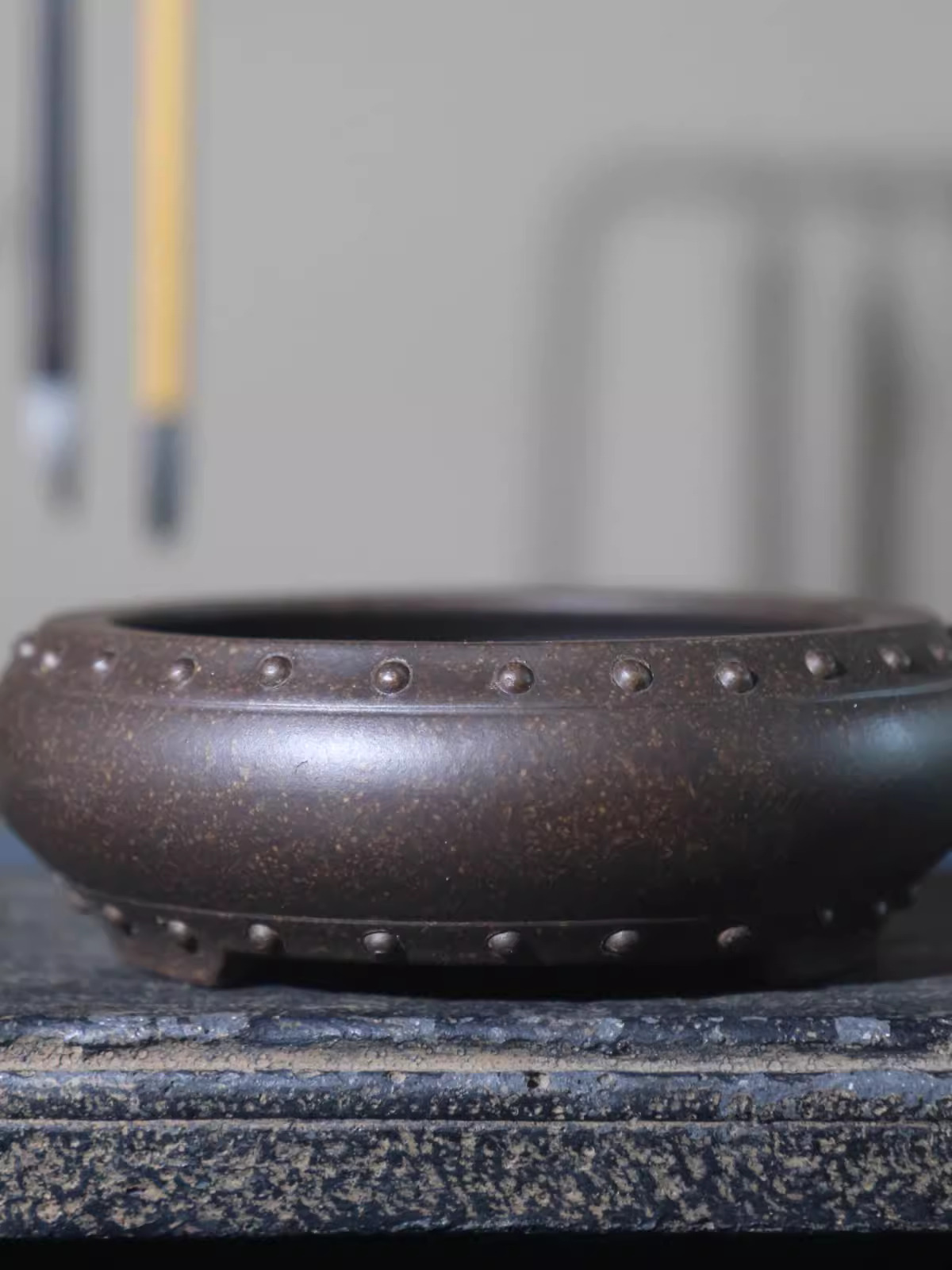 Ceramic Circle Bonsai Pot, Mad - Desk Setup Green ulasan dan harga