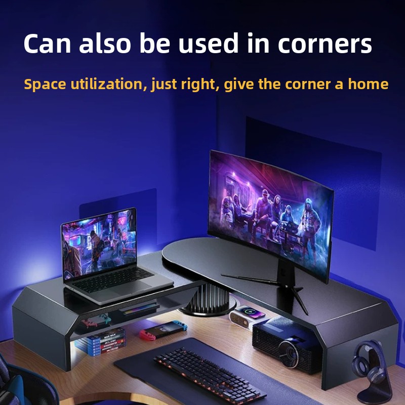 Gaming Dual Monitor Stand Offi - Desk Setup Dual Monitor ulasan dan harga