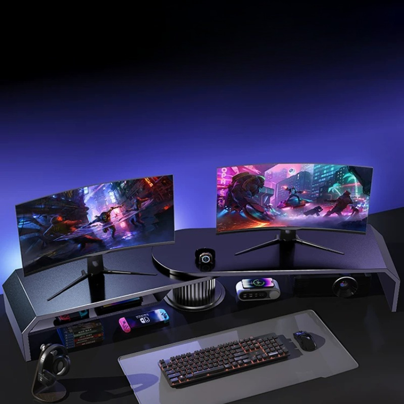Gaming Dual Monitor Stand Offi - Desk Setup Dual Monitor ulasan dan harga