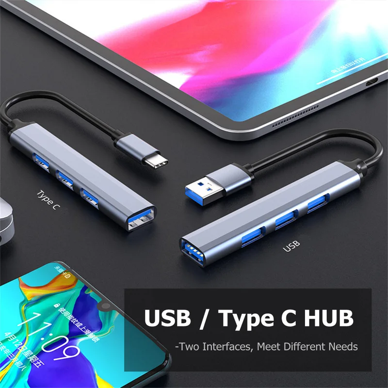 4-Port USB-C Hub 3.0/3.1-Multi - Desk Setup Usb Hub ulasan dan harga