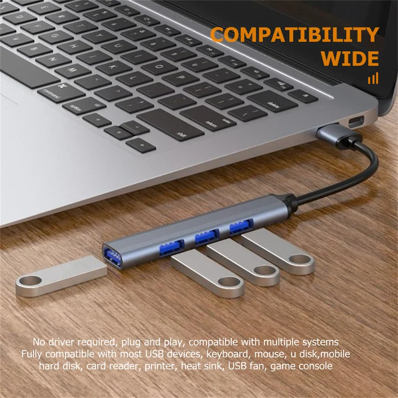 4-Port USB-C Hub 3.0/3.1-Multi - Desk Setup Usb Hub ulasan dan harga