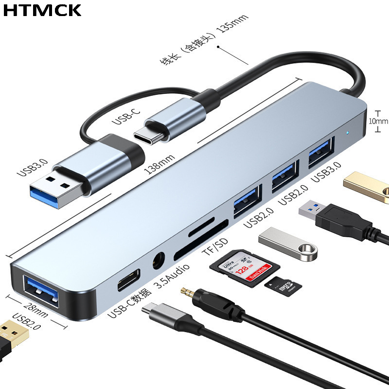 8 in 2 USB C Hub Multi Port Do - Desk Setup Usb Hub ulasan dan harga