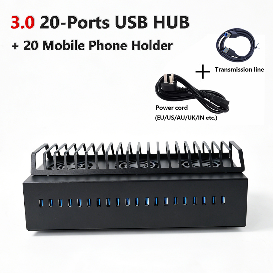 20-Port USB 3.0 Hub Chassis +  - Desk Setup Hub ulasan dan harga