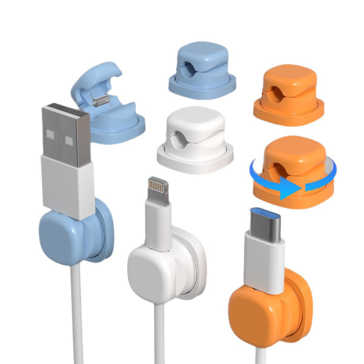 6Pcs Multi Color Rotatable Cab - Desk Setup Usb Hub ulasan dan harga