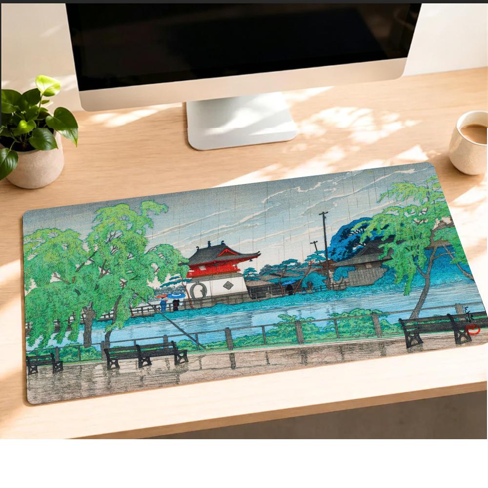 Rain at Pond Mousepad Speed Of - Desk Setup At Office ulasan dan harga