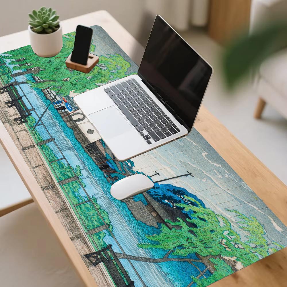 Rain at Pond Mousepad Speed Of - Desk Setup At Office ulasan dan harga