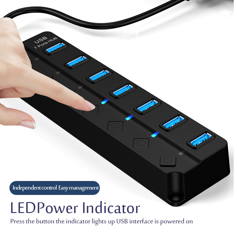 USB 3.0 Power Adapter 4/7 Port - Desk Setup Usb Hub ulasan dan harga