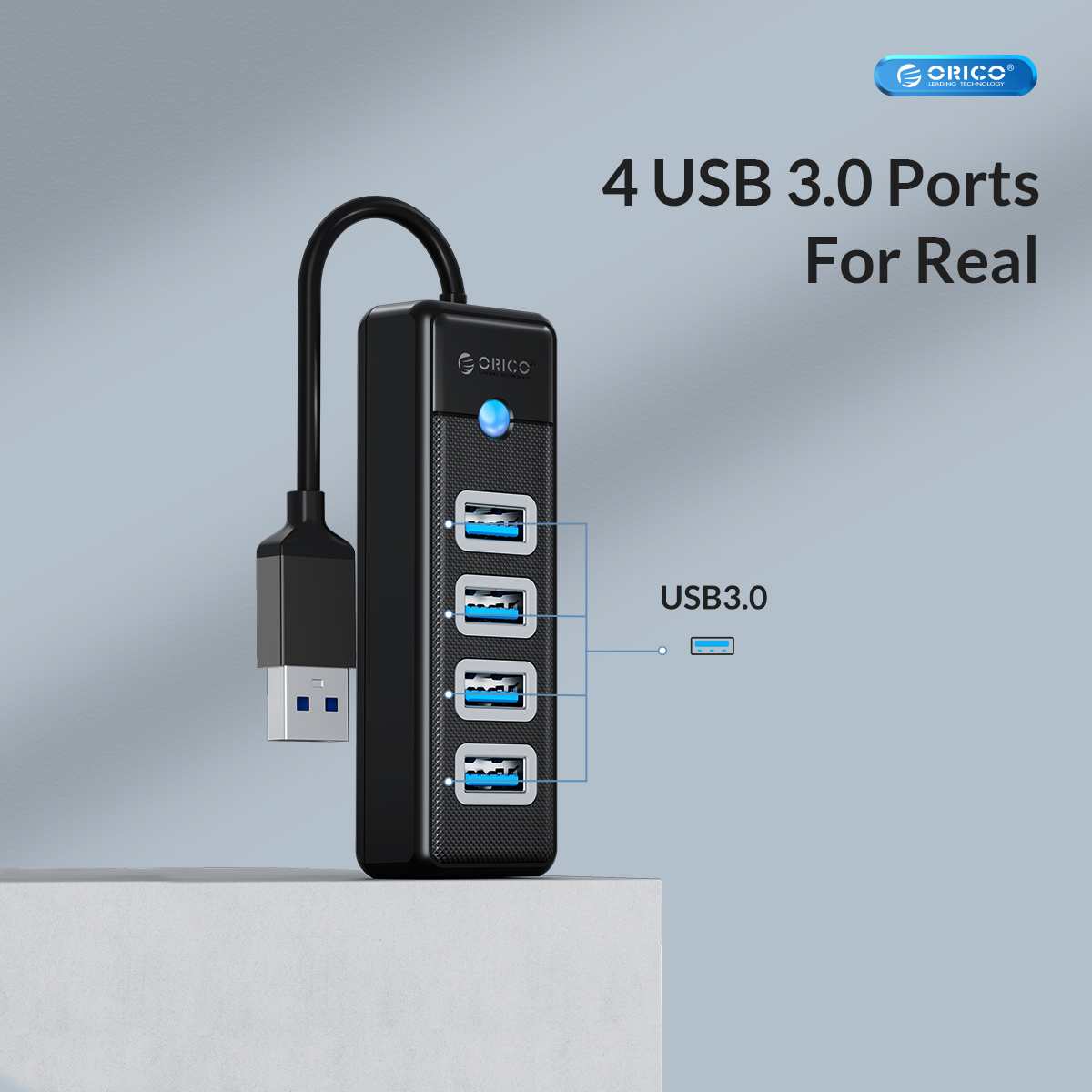 ORICO USB 3.0 Hub 3/4 Ports US - Desk Setup Hub ulasan dan harga