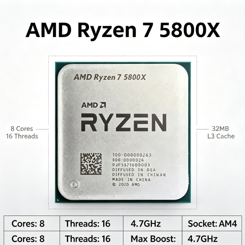 AMD Ryzen 7 5800X For AM4 Seri - Amd Cpu Ryzen 7 ulasan dan harga