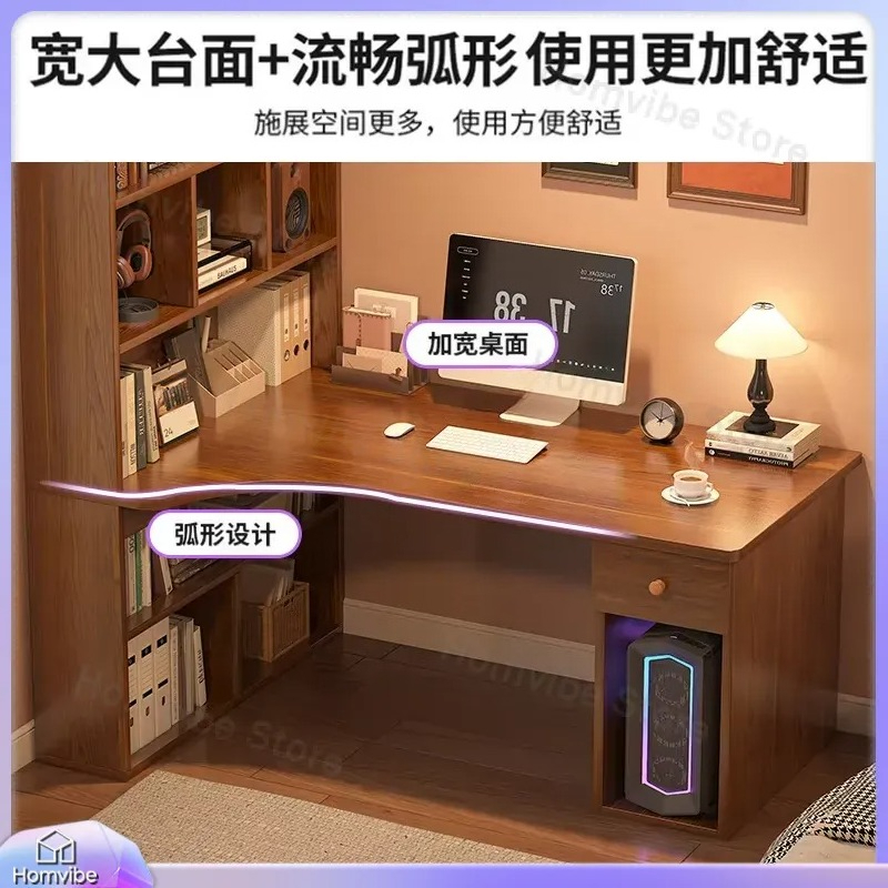 L Shaped Computer Desk with Bo - Desk Setup Dual Monitor ulasan dan harga