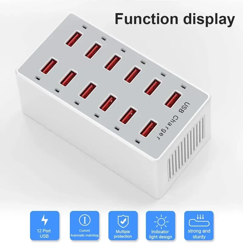 USB Charging Station 60W 12-Po - Desk Setup Hub ulasan dan harga